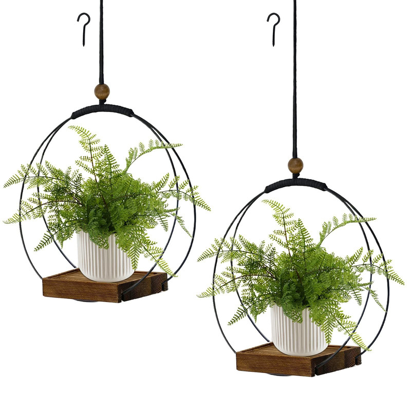 Set Mit 2 Hängeblumentöpfen Im Boho-stil. Geeignet Für Drinnen Und Draußen, Dekorativ. Kann An Decke, Balkon Oder Wand Befestigt Werden.