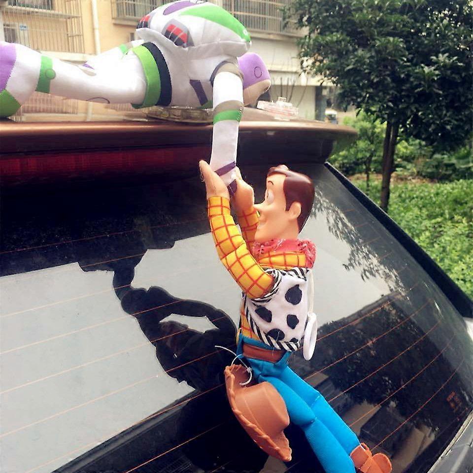 Sqclv Autodachdekoration, Puppe, Autoheck, Lustige Puppe, Außendekoration Für Autos, Geschenk Kompatibel Mit Papa (buzz Rettet Woody (ohne Motorhaube))