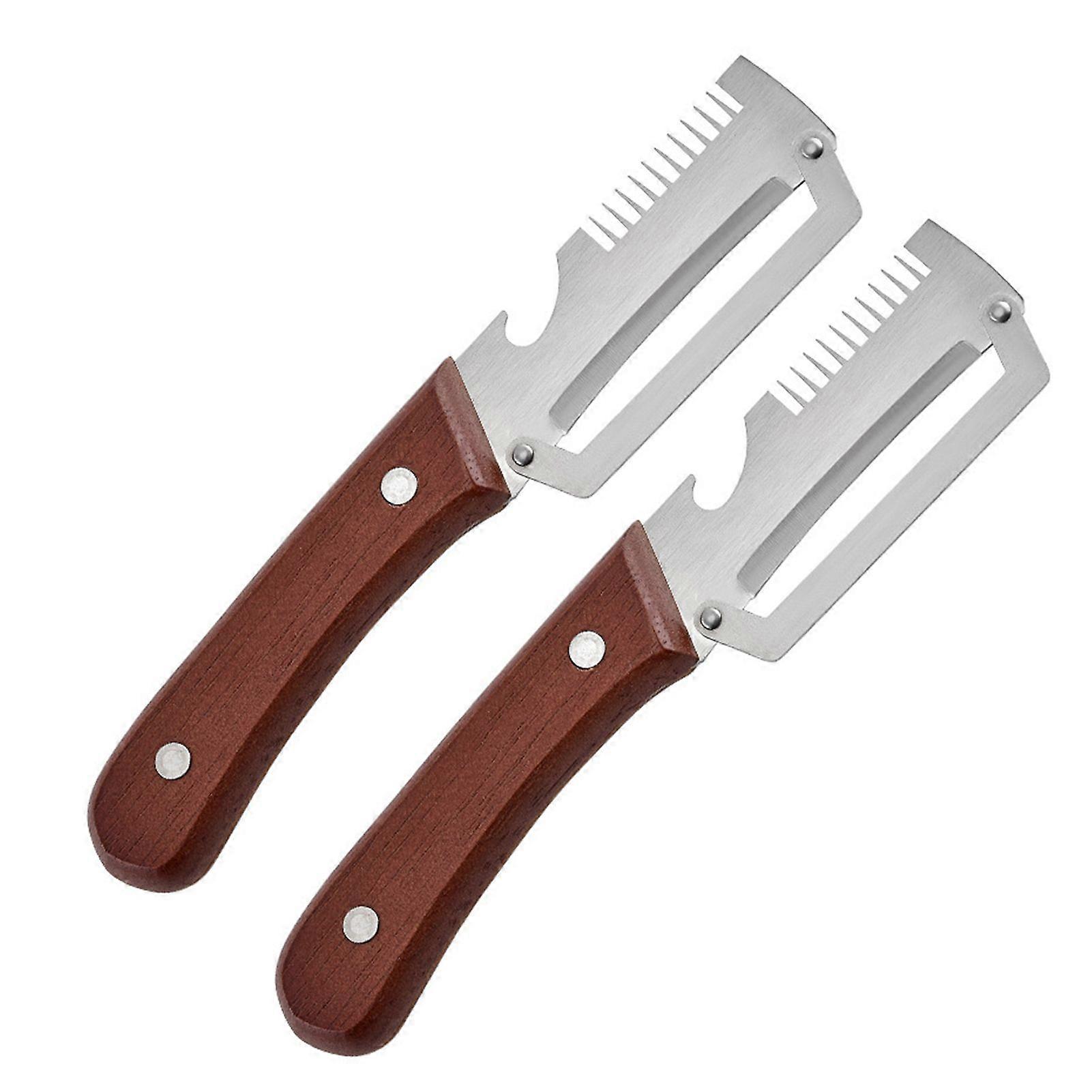 Gemüseschäler Aus Edelstahl Mit Holzgriff, 2-in-1 Obst- Und Kartoffelschäler Mit Flaschenöffner, Schnelles Schälwerkzeug Für Die Küche