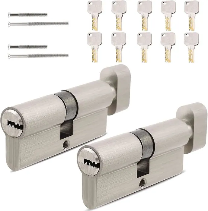 Set Mit 2 Schließzylindern (30/30, 35/35, 40/40) Und 5 Schlüsseln. Profilzylinder. Doppelzylinder. Wendeschlüssel.