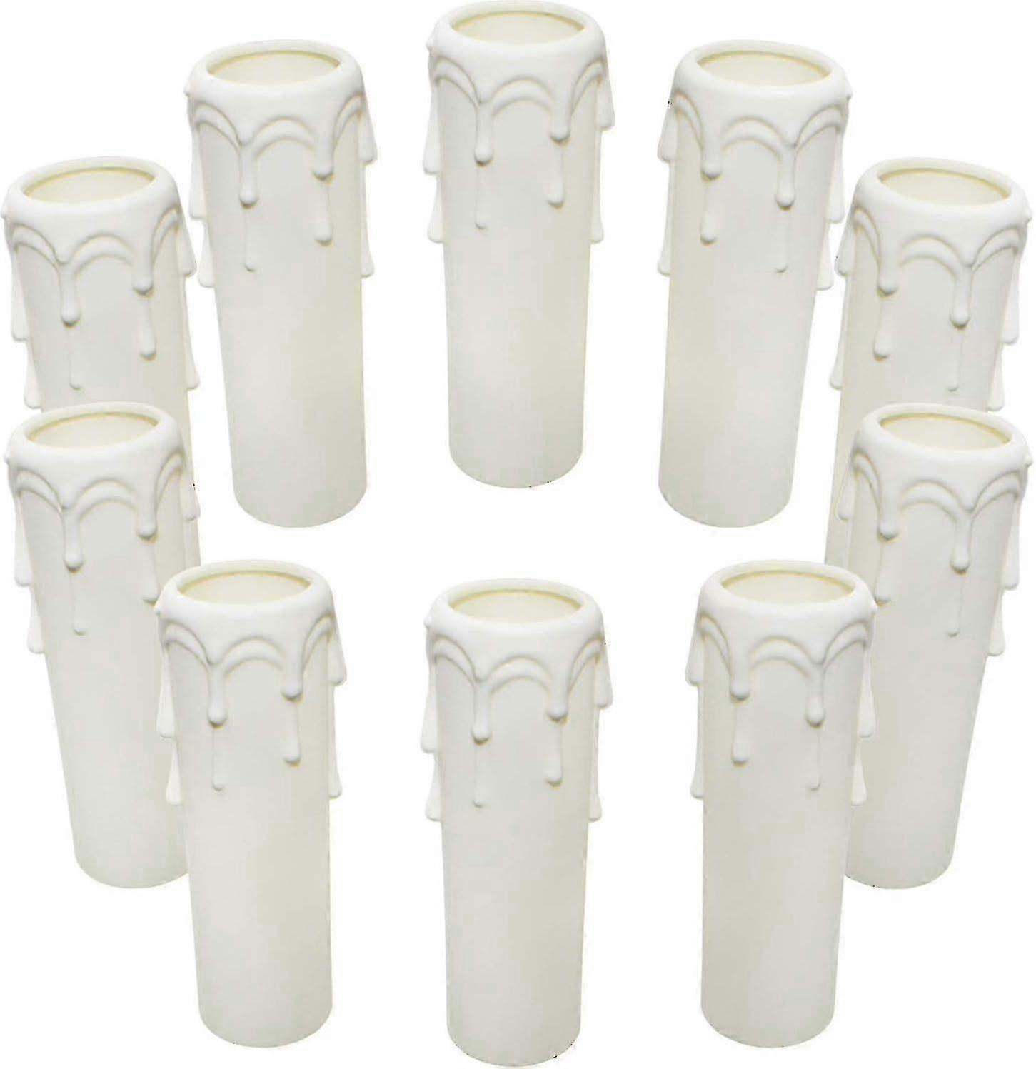 Set Mit 10 Weißen Kerzenschirmen (30 Mm X 100 Mm), Kompatibel Mit Kronleuchtern Und Wandleuchten.
