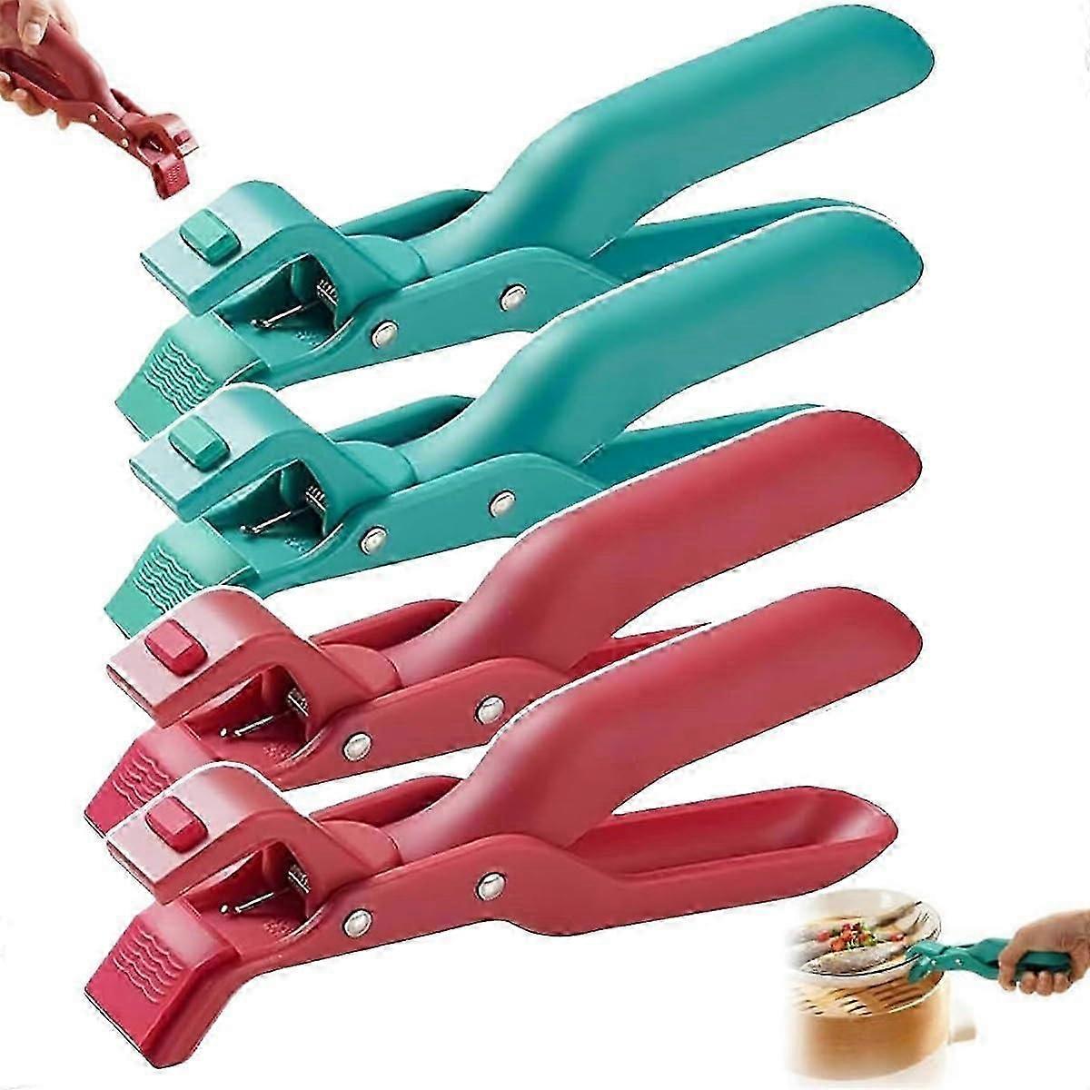 Set Mit 4 Heißspeisenklammern, Hitzebeständiger Silikon-schüsselhalter, Mikrowellen- Und Heißspeisengeeignet