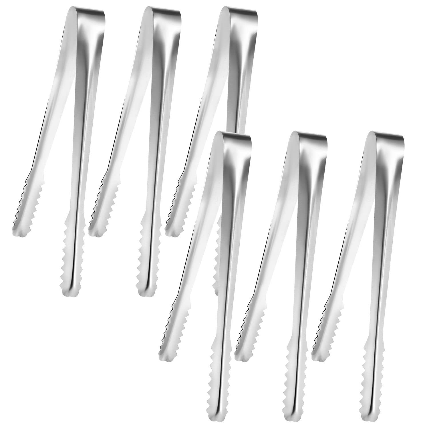 Set Mit 6 Edelstahlzangen, 15 Cm, Zuckerzange