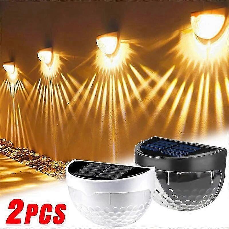 Set Mit 2 Wasserdichten Led-solarleuchten Für Zäune, Gärten, Als Solarwandleuchten, Kompatibel Mit Treppen, Stufen, Zäunen, Gehwegen Und Anderen Dekorativen Bereichen.