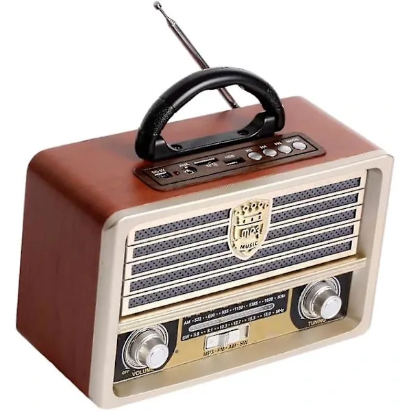 Retro-holzradio, Fm-radio, Cd-player, Antiker Stil, Kräftiger Bass, Leistungsstarker Mini-außenlautsprecher - X43 -