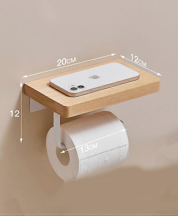 Selbstklebender Toilettenpapierhalter Aus Holz, Kein Bohren Erforderlich
