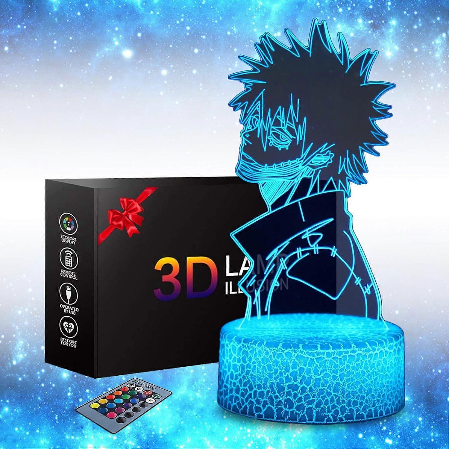 Dabi My Hero Academia 3d-nachtlicht - Dekorative Lampe Mit Farbwechsel, Fernbedienung Und Intelligenter Touch-steuerung, Kompatibel Mit My Hero Academia Spielzeug, Ideal Für Weihnachten Und Geburtstag