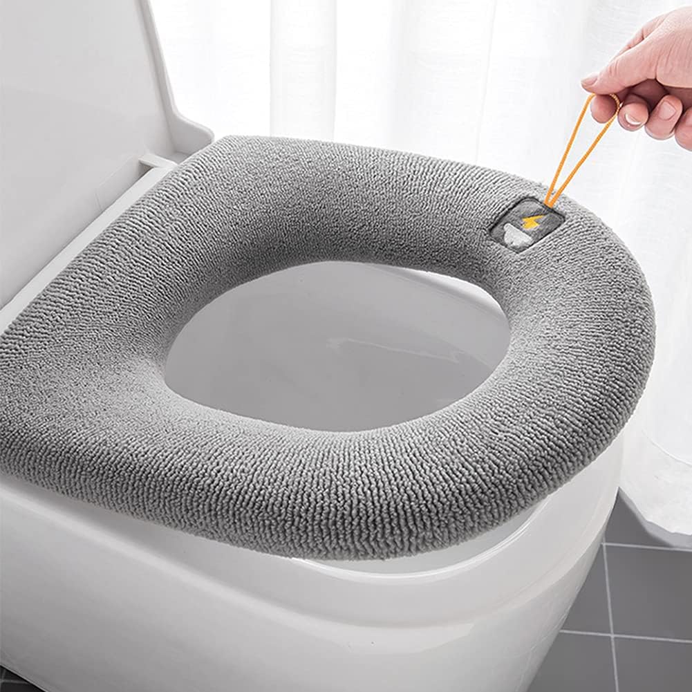 Weiche Wc-sitzkissen Fürs Badezimmer, Beheizbares Wc-sitzkissen, Schützendes Wc-sitzkissen, Wiederverwendbare Und Waschbare Wc-sitze (dunkelgrau) [nx]