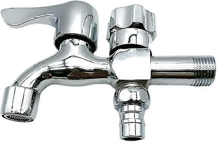 Doppelauslauf-außenwasserhahn, Hochwertiger Doppelauslauf-gartenwasserhahn Aus Messing, Doppelauslauf-gartenwasserhahn Mit 3/4"-anschluss.