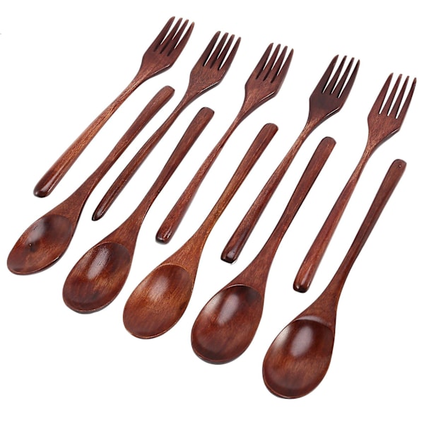 Set Aus 10 Holzlöffeln, Kompatibel Mit Messern, Set Aus Wiederverwendbaren Küchenutensilien Aus Naturholz, Kompatibel Mit Küchenmessern.