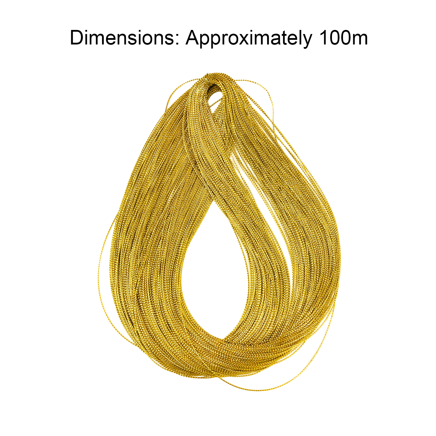 100 Meter Geflochtene Kordel, Gold- Und Silberfaden, Für Christbaumschmuck, Bastelarbeiten Und Geschenkanhänger.