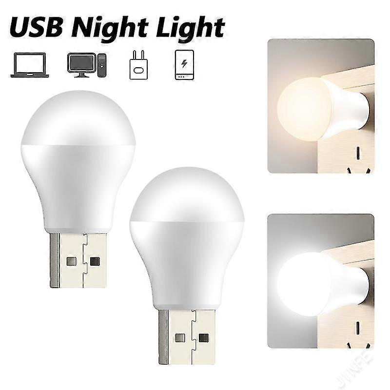 Set Mit 2 Usb-lampen Für Computer Und Mobiltelefon, Kleine Led-leselampen Mit Augenschutz, Usb-nachtlichter.