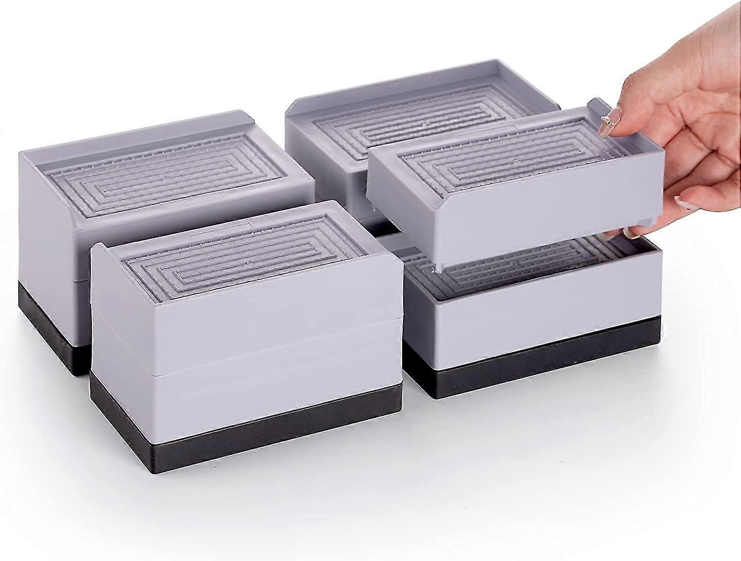 Verstellbare Möbelfüße (7,6 Cm), Robuste, Stapelbare Bettfüße, Sofafüße Bis 590 Kg, Rechteckige Tischfüße, Sofabeine (4er-set), Schreibtischfüße