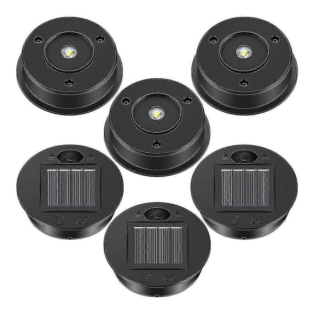 Set Mit 6 Ersatz-solarleuchten Für 7-cm-laternen, Mit Abdeckung Und Led-solarpanel, Kompatibel Mit Außenmodellen.