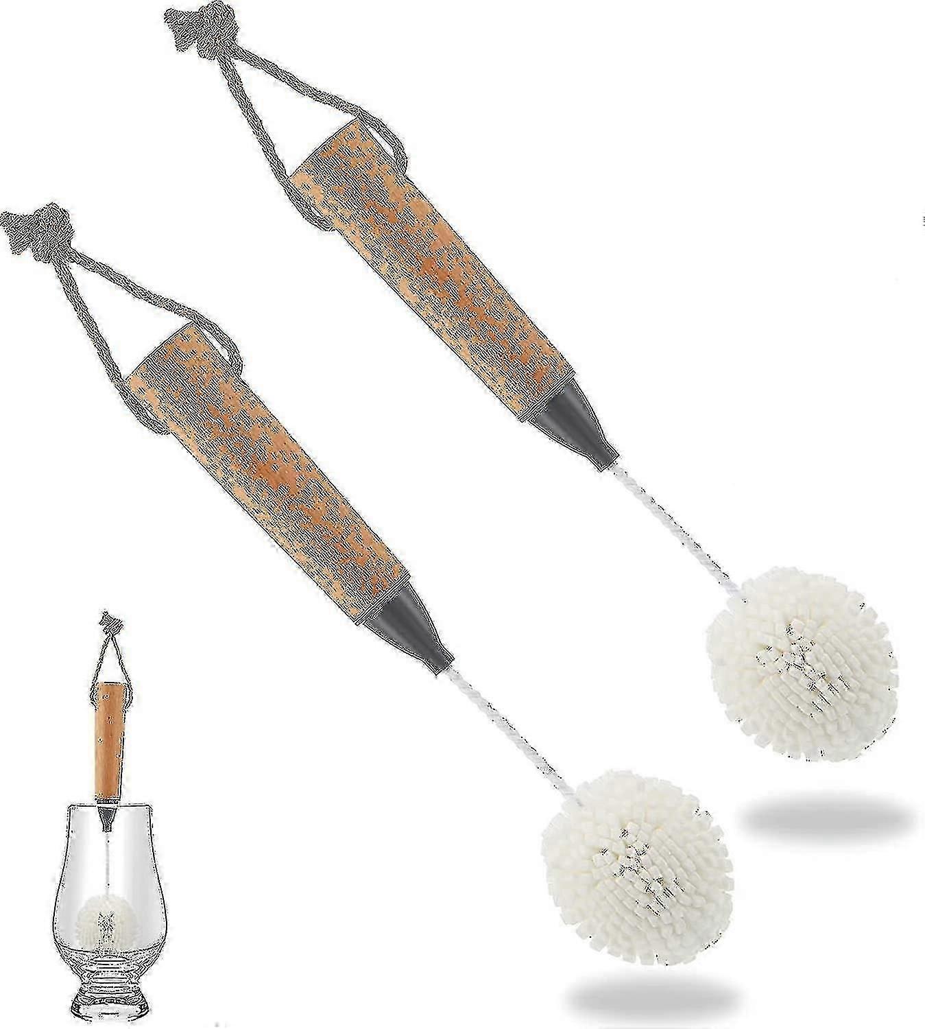 Set Mit 2 Reinigungsbürsten Für Weingläser, Sektgläser Und Stielgläser, Kratzfeste Schaumstoffborsten