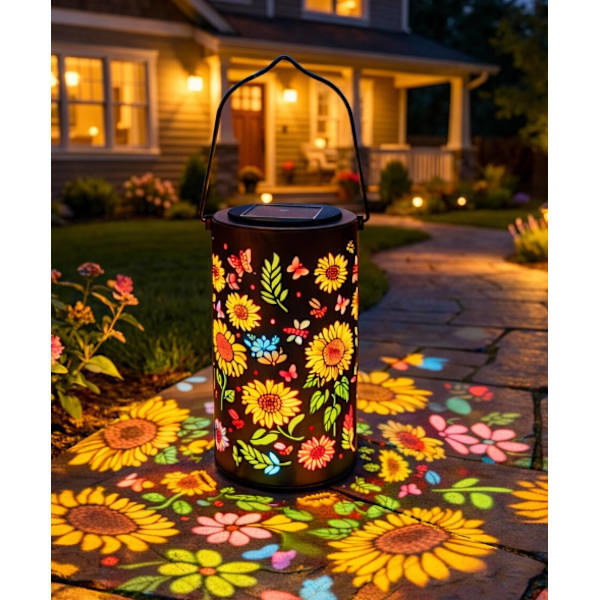 Bunte Sonnenblumen-solarlampe, Ideal Für Den Garten, Wasserdicht, Zum Aufhängen, Geeignet Für Terrasse, Hof, Einfahrt, 1 Stück.