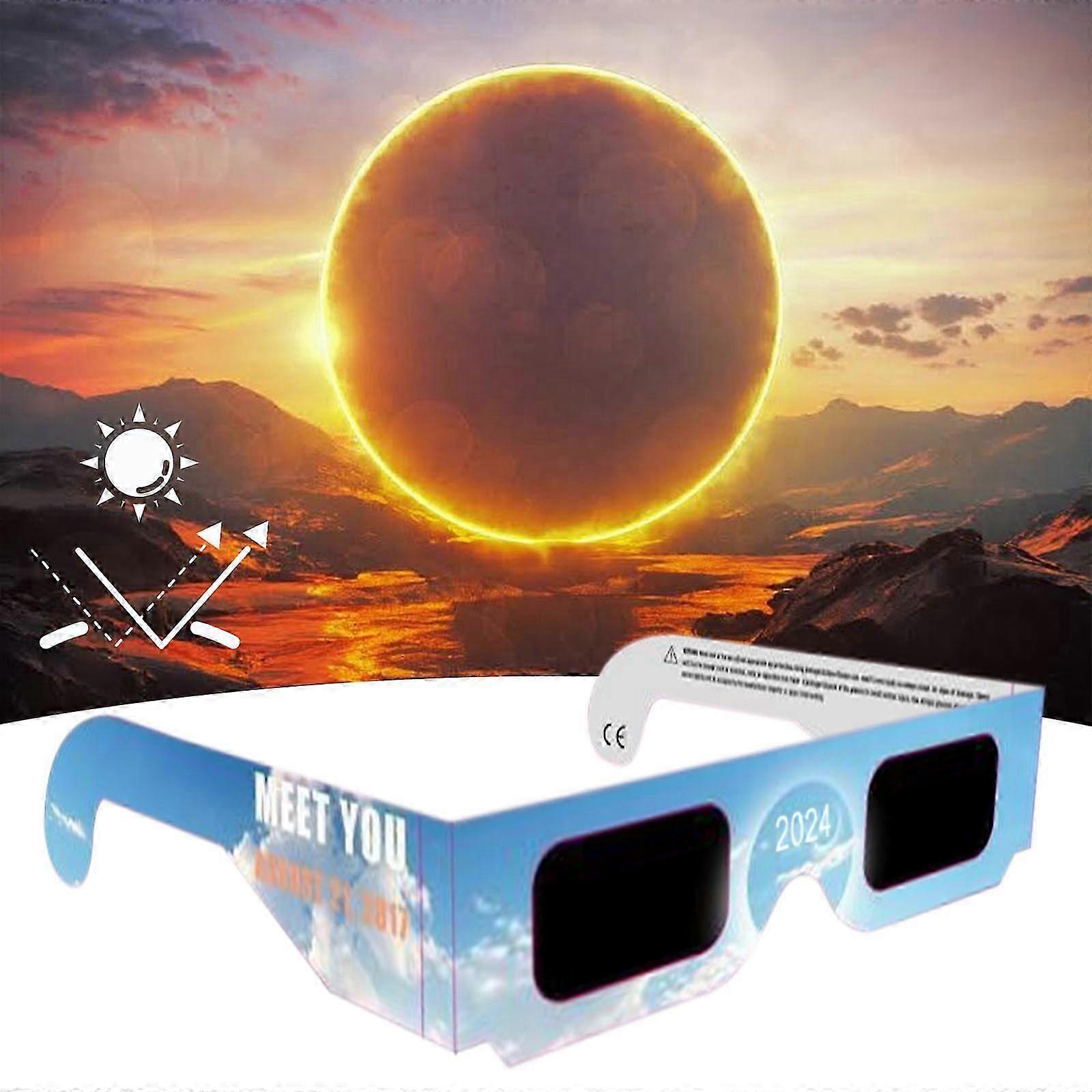 Packung Mit 10 Paar Schutzbrillen Für Sonnenfinsternisse, Geeignet Für Die Direkte Beobachtung Der Sonne Bei Astronomischen Ereignissen Und Sonnenbeobachtungen.