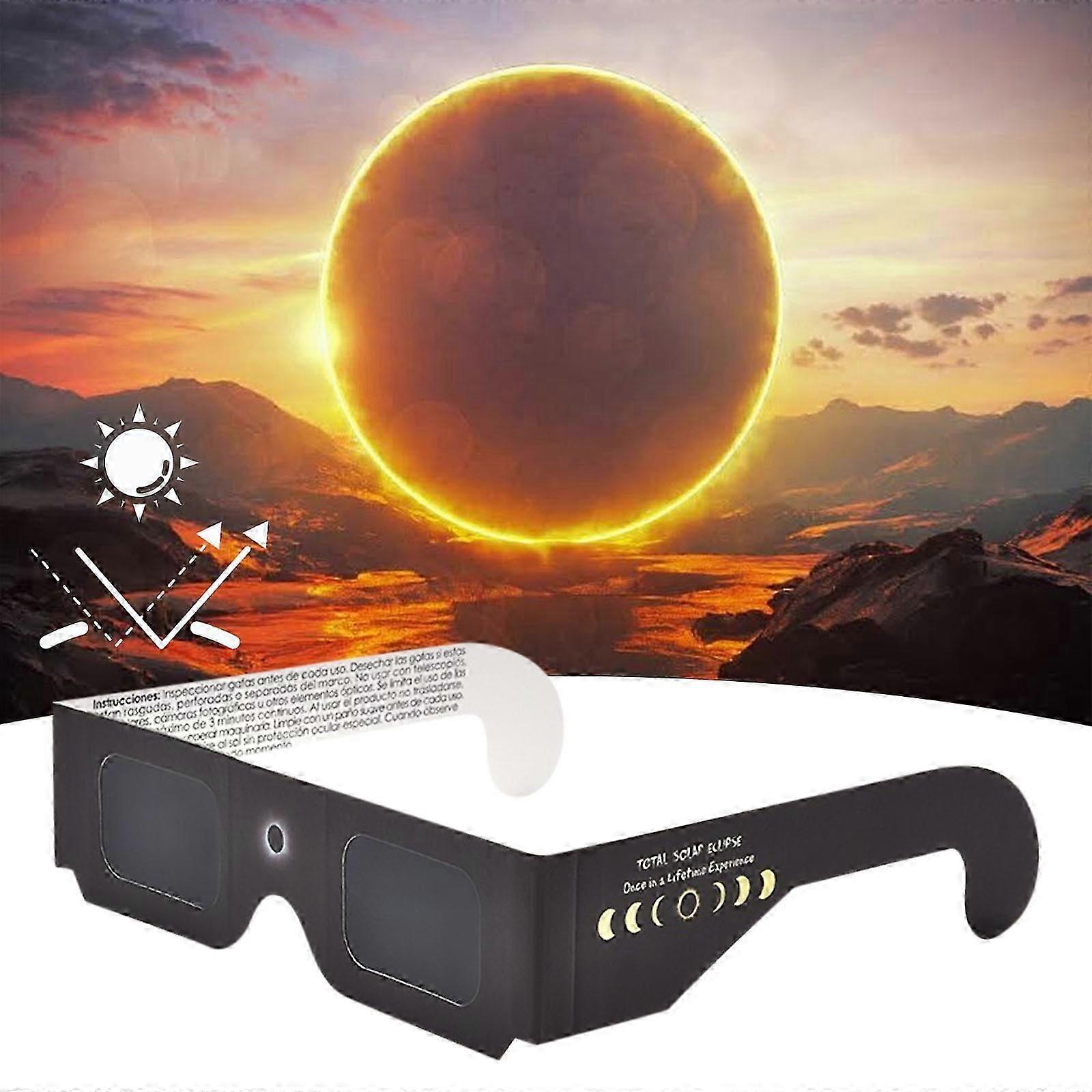 Packung Mit 10 Paar Schutzbrillen Gegen Sonnenfinsternisse, Geeignet Für Direktes Sonnenlicht Bei Astronomischen Ereignissen Und Sonnenbeobachtungen.
