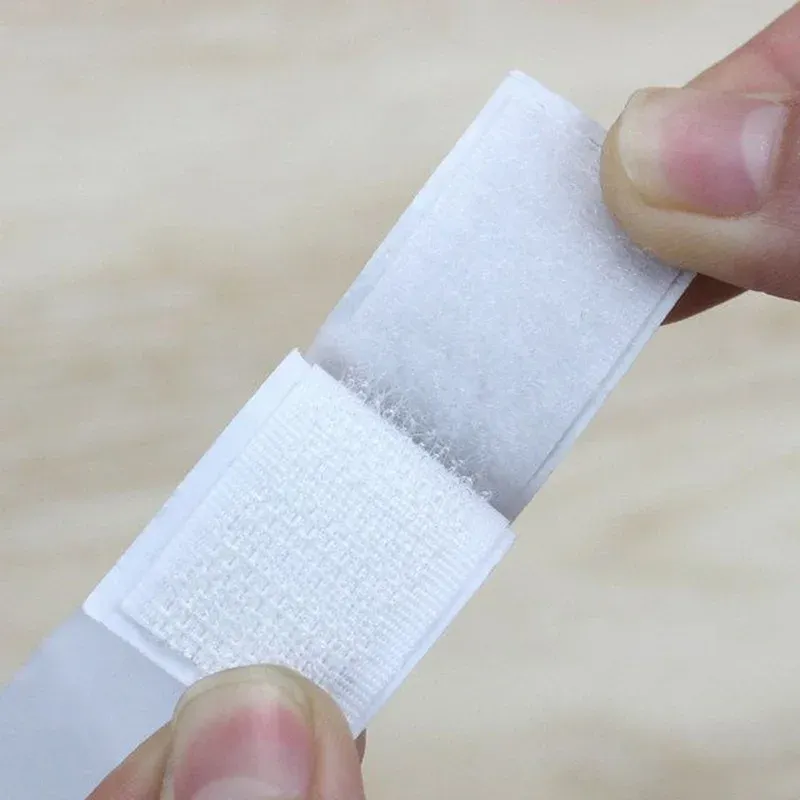Schwarz-weißes, Selbstklebendes Nylon-klettband, Stark Und Strapazierfähig, 25 Meter, 20/25/30/50 Mm, Weiß, 10 Meter