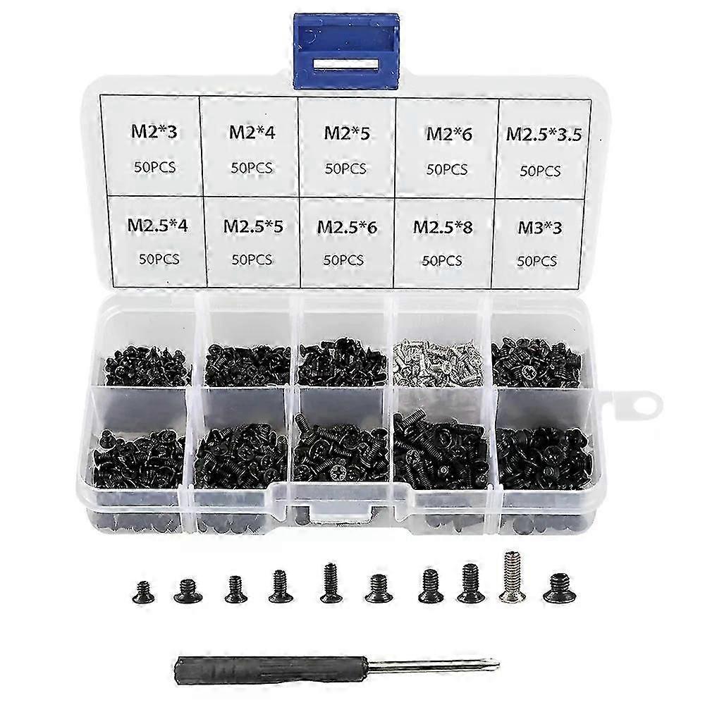 500-teiliges Laptop-schraubenset M2, M2.5 Und M3, M.2 Ssd-schrauben, Kompatibel Mit Phillips-flachkopfschrauben, Kleine Metallschrauben, Geeignet Für Die Reparatur Von Elektronikgeräten.