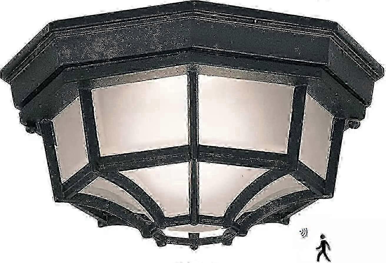 Kompatibel Mit Der Tcgg 12w Led-deckenleuchte Und Der Außenwandleuchte Mit Bewegungsmelder. Klassisches Design Aus Schwarzem Metall Und Glas.