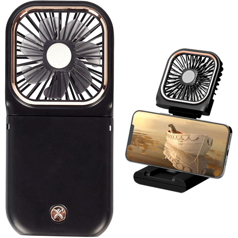 Mini Tragbarer, Faltbarer Und Multifunktionaler 3-stufiger Usb-ventilator, Batteriebetrieben, Geeignet Für Büro, Zuhause Und Outdoor-aktivitäten (schwarz).