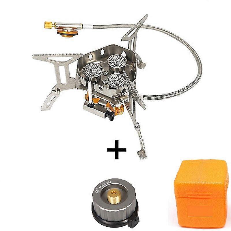 Tragbarer Outdoor-gaskocher 5800w/6800w Mit Drei Brennern, Windfest, Faltbar Und Ultraleicht, Ideal Für Picknicks Und Camping.