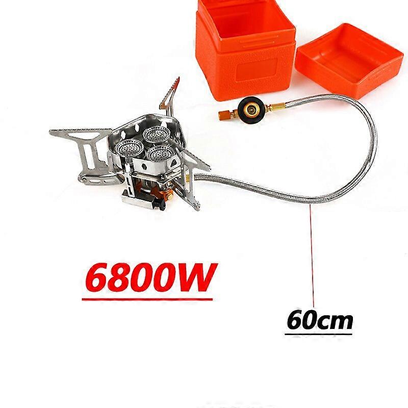 Tragbarer Outdoor-gaskocher 5800w/6800w Mit Drei Brennern, Windfest, Faltbar Und Ultraleicht, Ideal Für Picknicks, Camping Und Mobile Kochhütten.