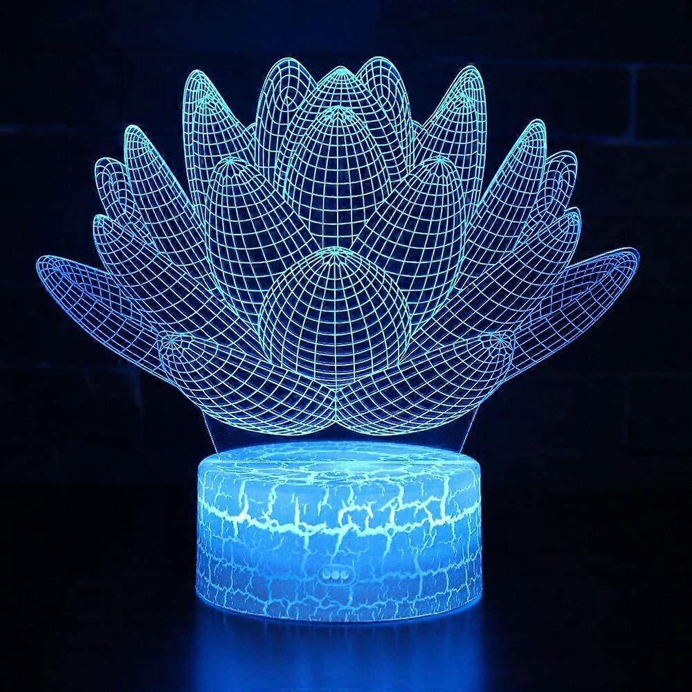 Led-nachtlicht Mit 16 Farbwechseln, 3d-effekt, 3d-optische Illusion, Geeignet Für Kinderspielzeug, Weihnachts- Und Geburtstagsgeschenke (lotus)