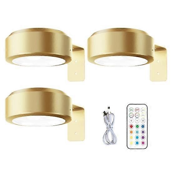 Kabellose Wandbildleuchte Mit Fernbedienung, Einstellbarer Helligkeit Und 13 Goldenen Rgb-farben
