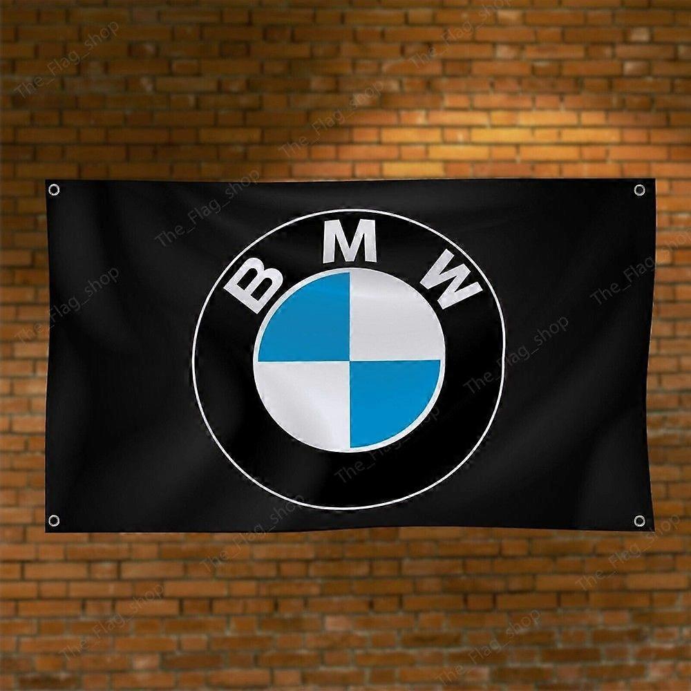 Bmw-flagge Mit Logo, Schwarzes Banner Für Auto, Garage, Werkstatt, Wanddekoration.
