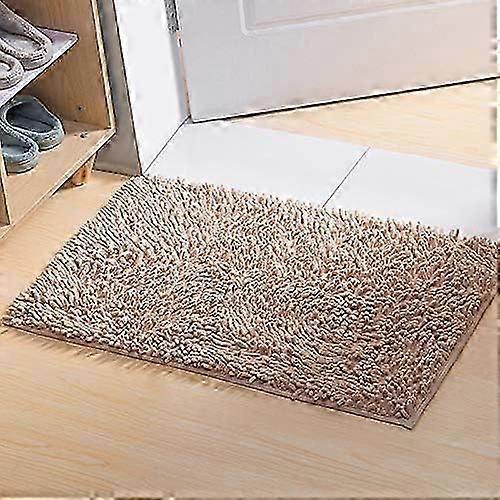 Weiche Und Bequeme Badematte Aus Chenille-mikrofaser Mit Langem Flor, Geeignet Für Alle Oberflächen, Ultra-saugfähig, Rutschfest, Dick, Geeignet Für Das Badezimmer (60 X 40 Cm, Khaki)