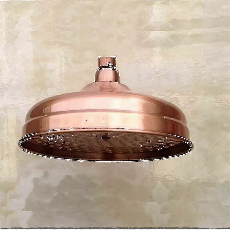 Kupferner Duschkopf, 20 Cm Durchmesser, Fest Installierter Hochdruck-duschkopf Mit Verstellbarem Winkel, Regeneffekt – Gold