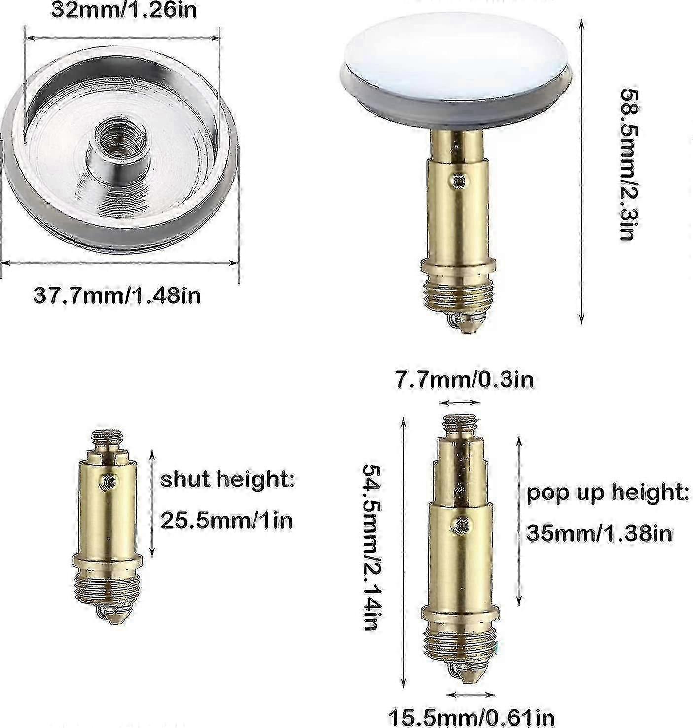 Set Mit 2 38-mm-click-clack-abflussstopfen Für Das Badezimmer