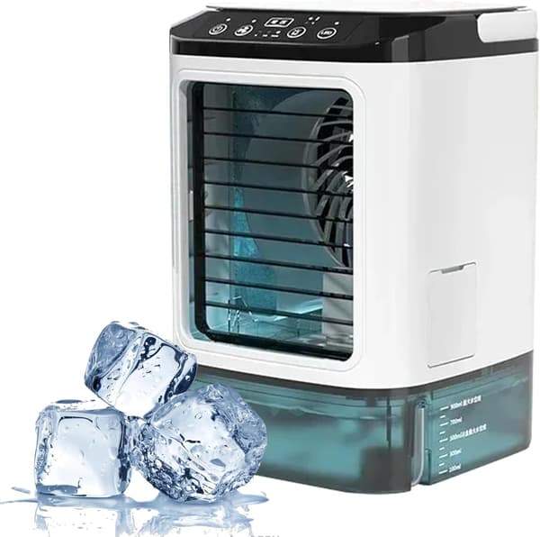 Tragbarer Klimaventilator, Doppelnebelfunktion, 3-stufige Regulierung, Leise, Für Zuhause [nx]