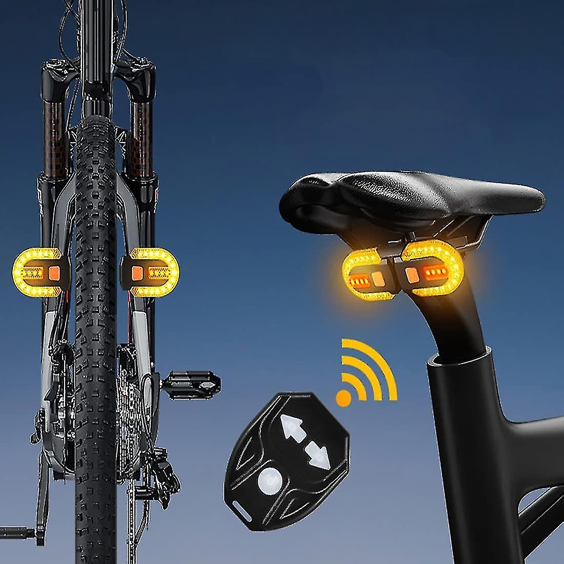 Fahrradblinker Mit Drahtloser Fernbedienung, Zweiteiliges Rücklicht Mit Blinker, Usb-aufladbar