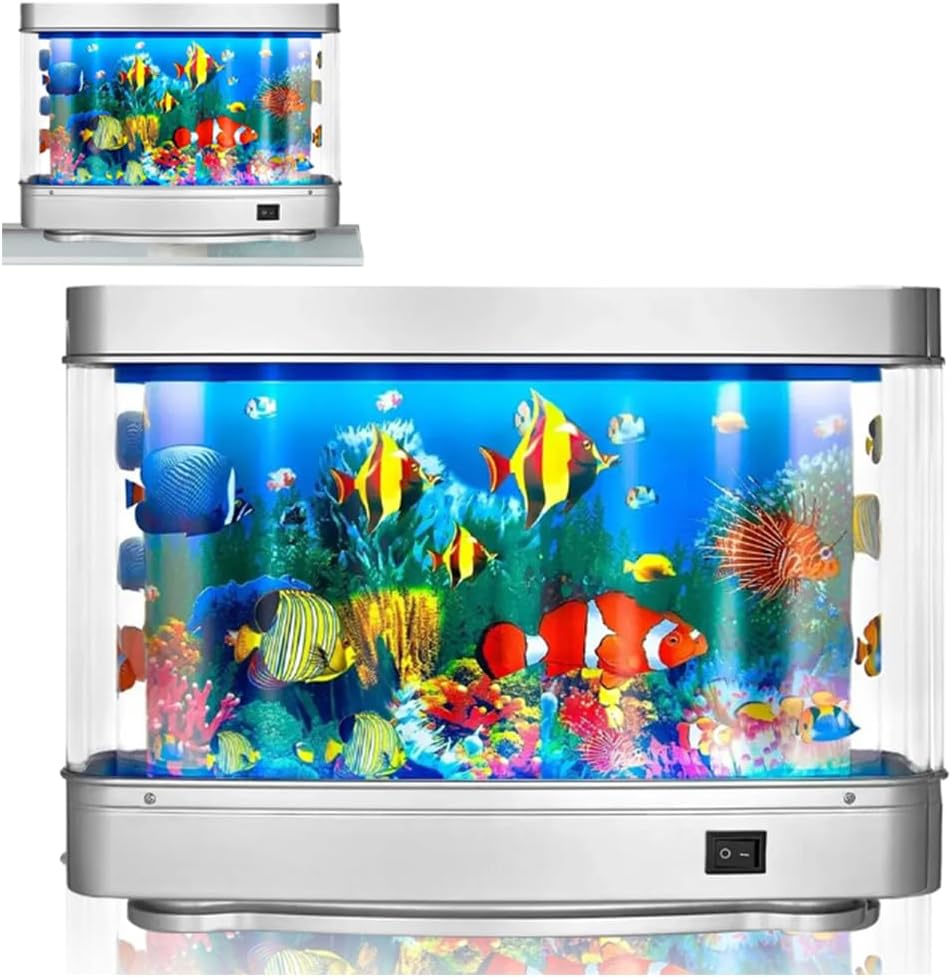 Künstliches Aquarium, Niedliche Animierte Fische, Dekorative Virtuelle Meereslampe Mit Animiertem Nachtlicht