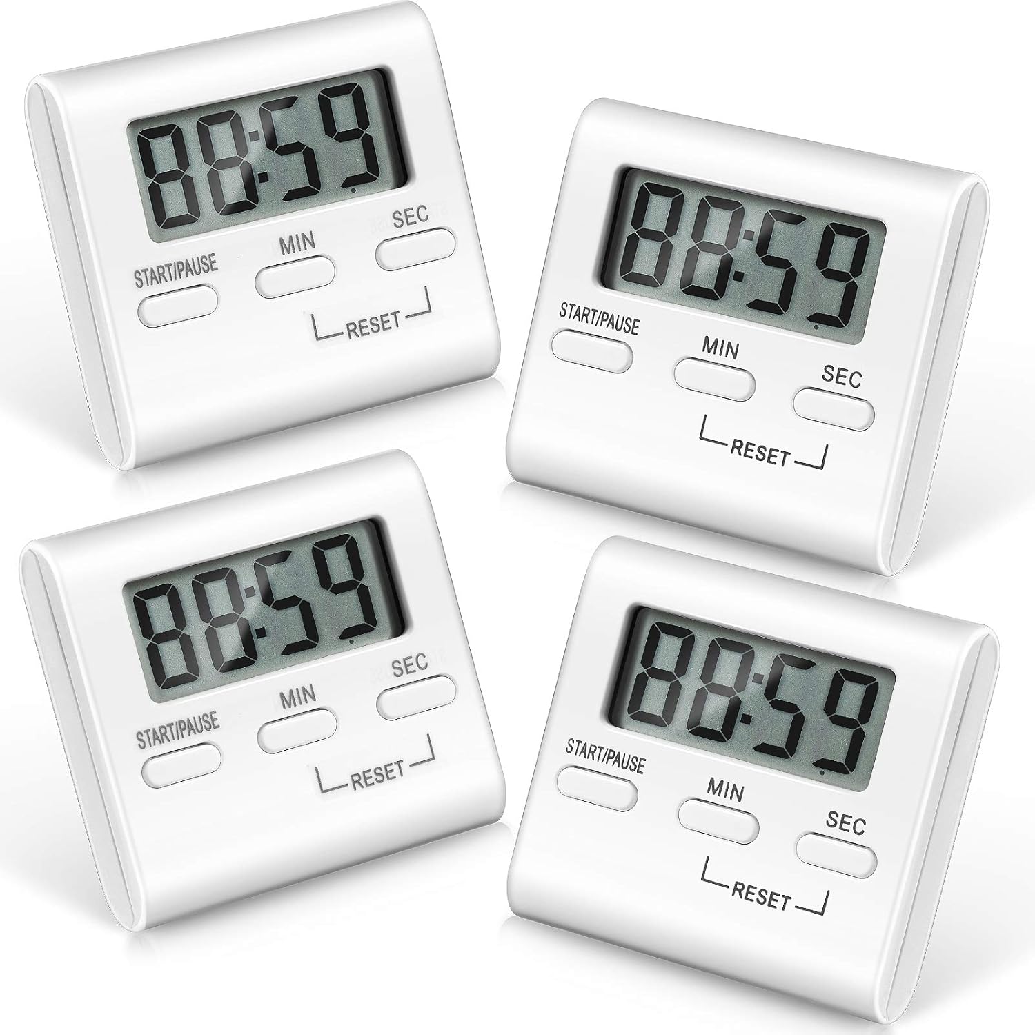 Set Mit 4 Timern, Küchentimer, Digitaler Küchentimer, Eiertimer, Mit Akustischem Alarm [nx]