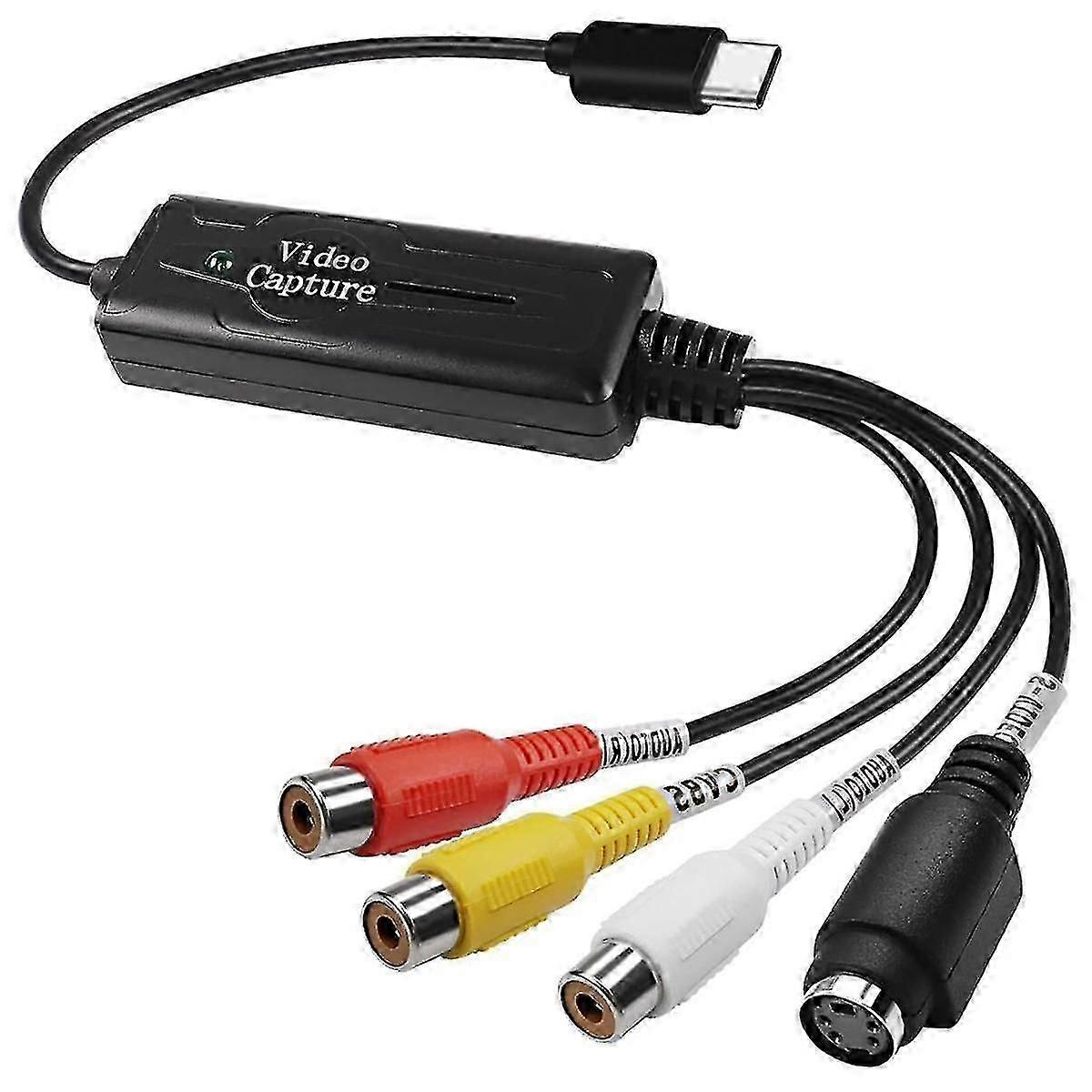 Videoaufnahmekarte, Rca Av-zu-usb-c-adapter, 1-kanal-ntsc/pal-s-video/composite-konverter