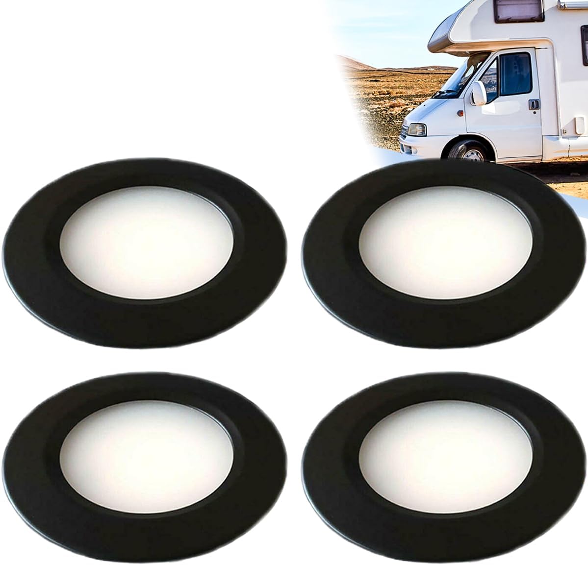 12v Led-strahler Für Den Innenbereich, Dimmbare Einbaustrahler, 3w Deckenstrahler, Für Wohnmobile, Yachtkabinen, Schwarz, Warmweiß [nx]