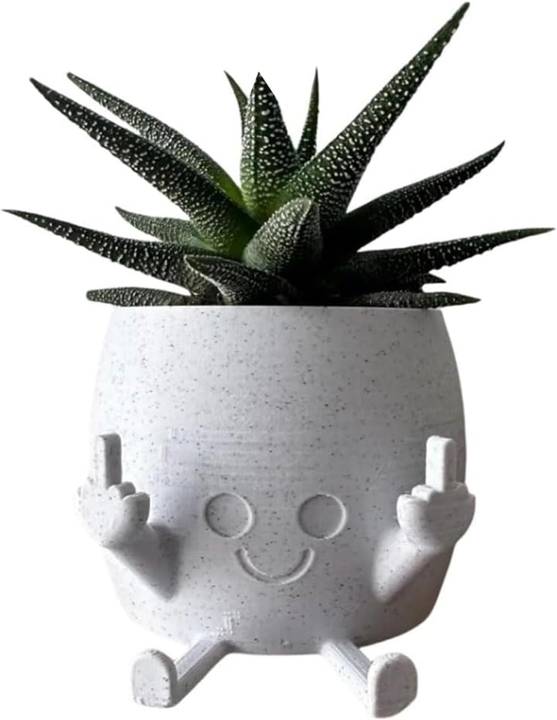 Lächelnder Blumentopf Mit Erhobenem Mittelfinger, Origineller Und Niedlicher Blumentopf, Geeignet Für Sukkulenten, Kreativer Blumentopf In Form Eines Mittelfingers