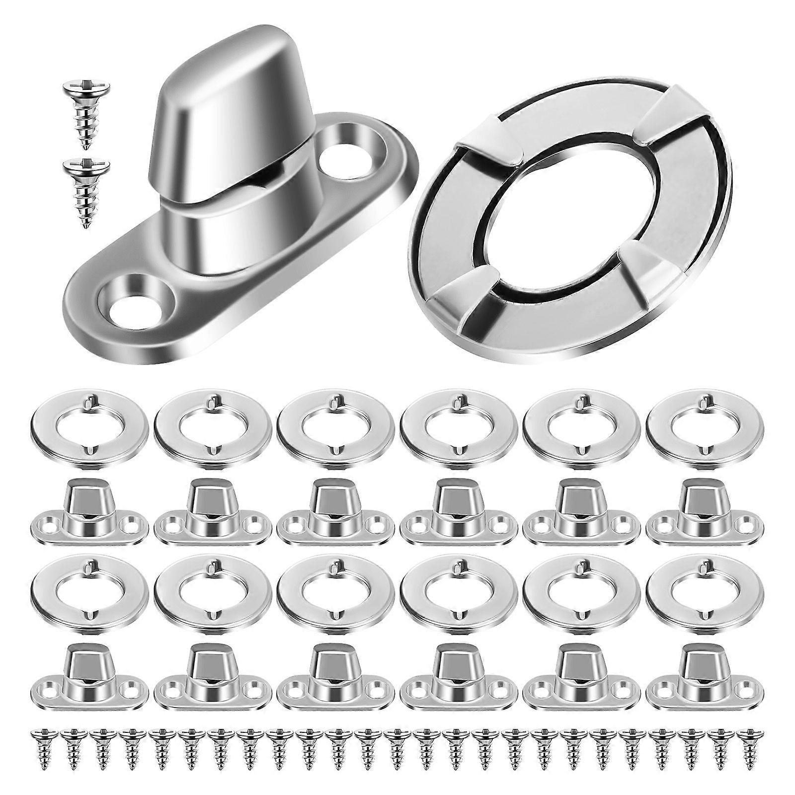 20 Sets Planenösen, Drehknopfbefestigungen, Befestigungsschrauben Für Ösen Und Bolzen, Kompatibel Mit Bootsplanen, Silberne Drehknöpfe