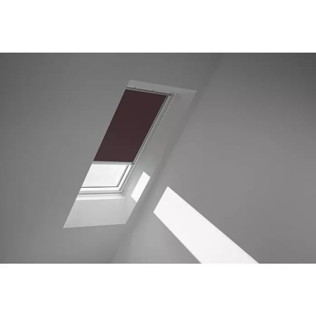 VELUX Verdunkelungsrollo Uni Dunkelbraun 4559, C02, Aluminiumschiene,Elektro,GGL,VELUX