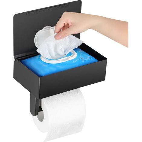 Hochwertiger Toilettenpapierhalter Mit Ablage Und Aufbewahrung – Spender Für Einwegtücher Im Badezimmer – Wandmontierter Rollenhalter Aus Edelstahl – Für Feuchttücher