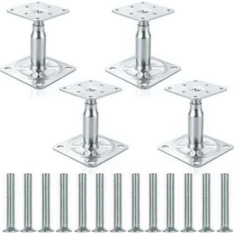Satz Mit 4 Verstellbaren, Verzinkten Pfosten, 100 Bis 150 Mm. Robuste Dachkonstruktion.
