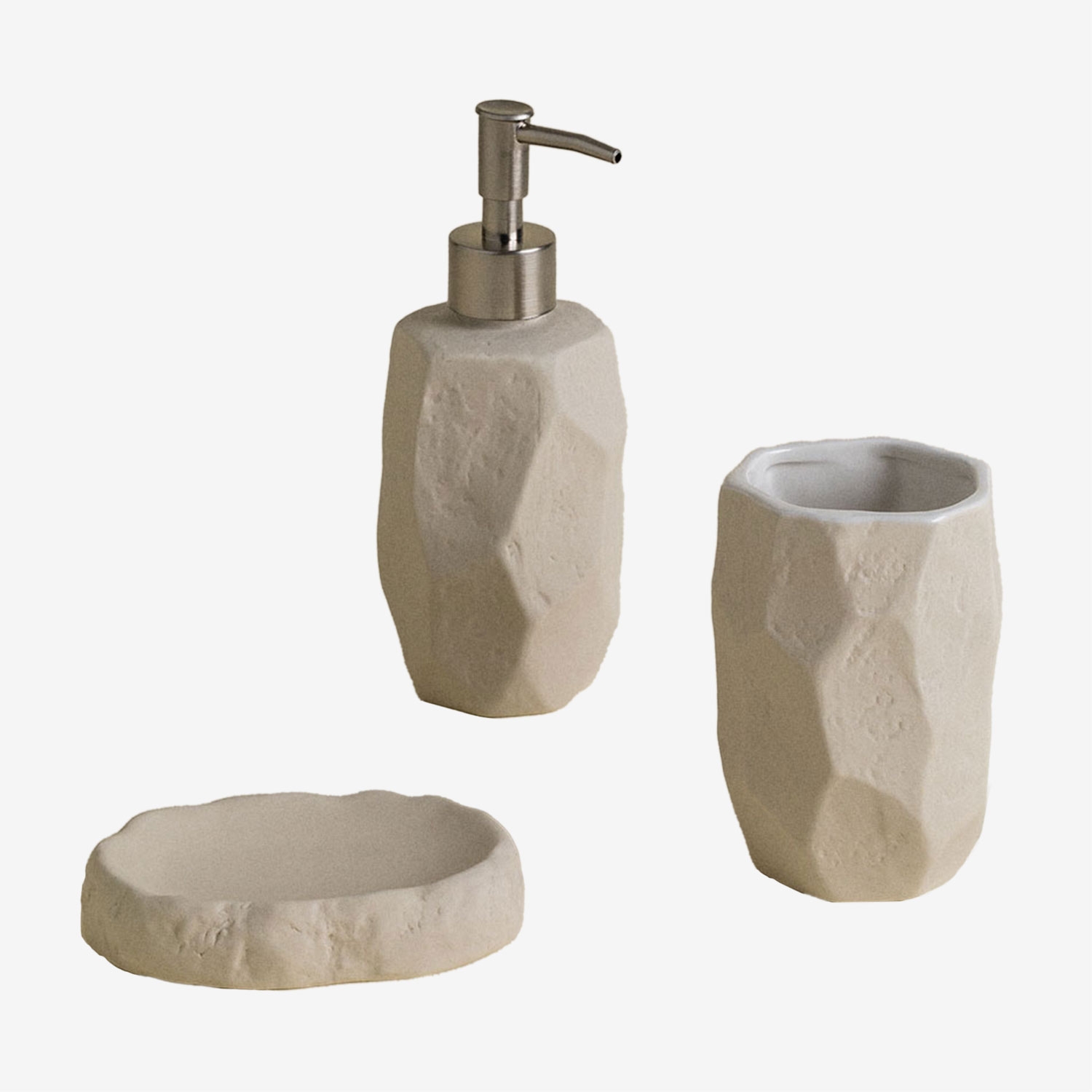 Sklum Rixten Badezimmer-set Aus Steingut Weiss
