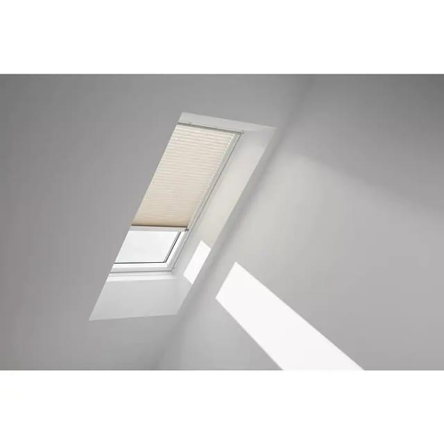 VELUX Plissee Leinen 1275, S04, GGU,Solar,VELUX,weiße Schiene
