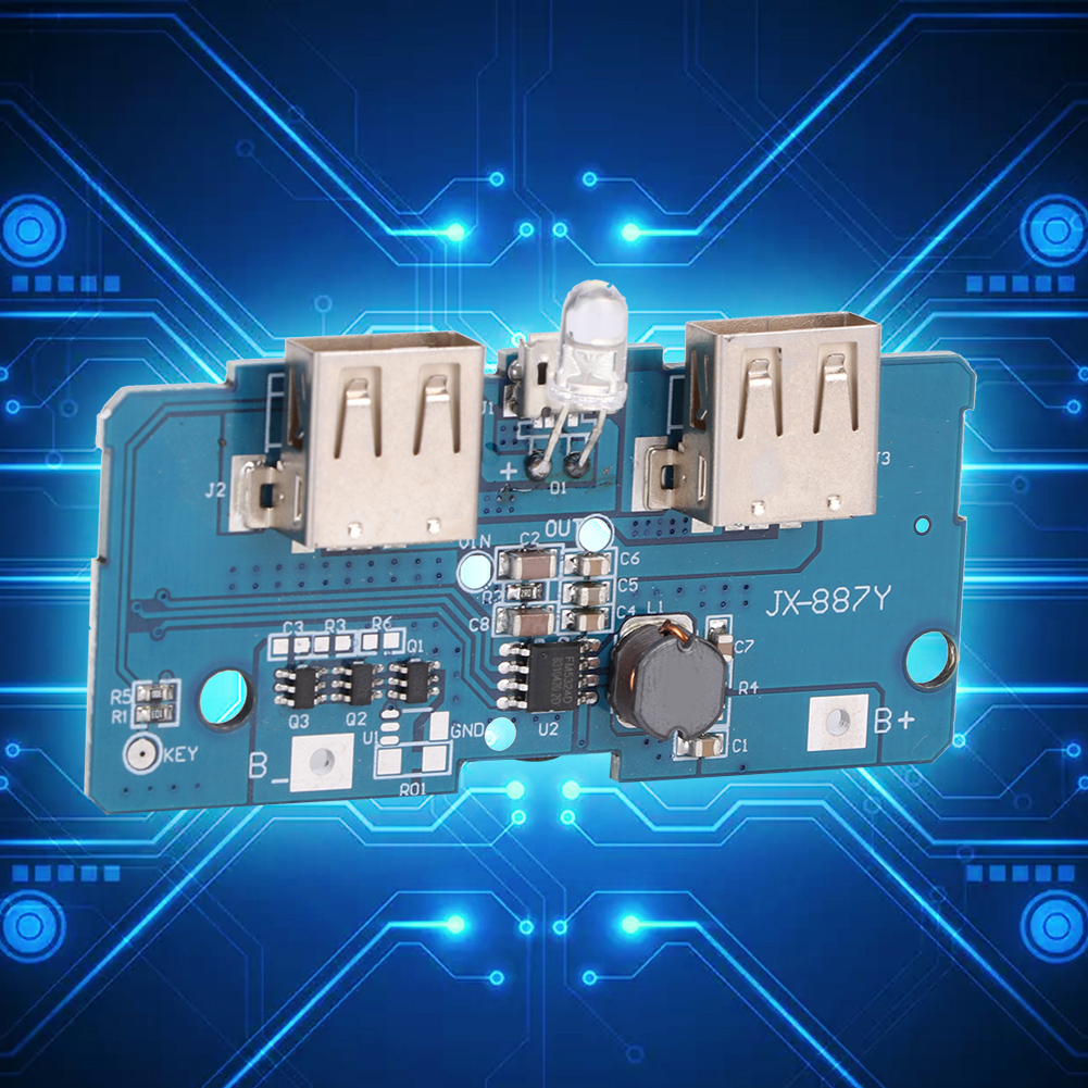 3,7 V Bis 5 V, 2 A, Zwei Usb-anschlüsse Mit Led-boost-modul Für 18650-lithium-akkus