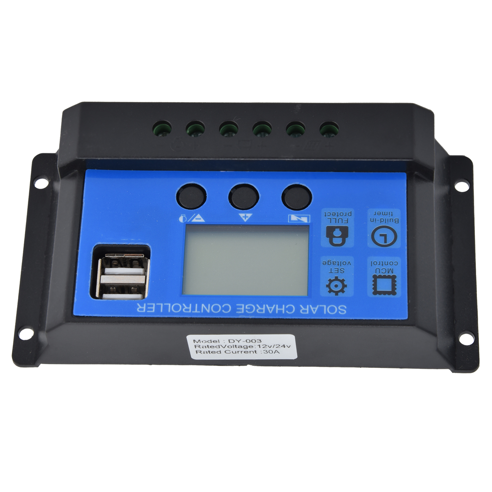 Solar-laderegler Mit Lcd-display, Zwei Usb-anschlüssen, Intelligenter Steuerung, 12–24 V Dc, 30 A