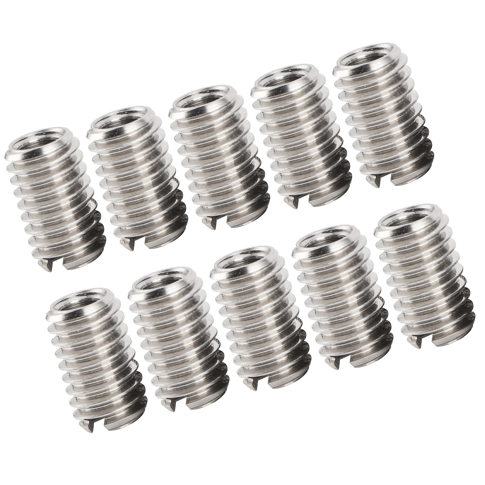 Gewindereparatureinsätze, 10 Stück, Innengewinde M4x0,7, Außengewinde M6x1,0, Reduziermutter, Edelstahl 303, Für Computer, Lampen, Formen, Maschinen